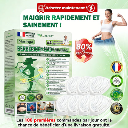 Magasin Officiel |  🎁 Luxarise® Moringa & Bérbérine 10-en-1 Patch Nanomicro-aiguilles Avancé👩‍⚕️ (Une application quotidienne, résultats visibles en 7 jours) ✅ Obésité, Diabète, Apnée du sommeil, Problèmes articulaires✨